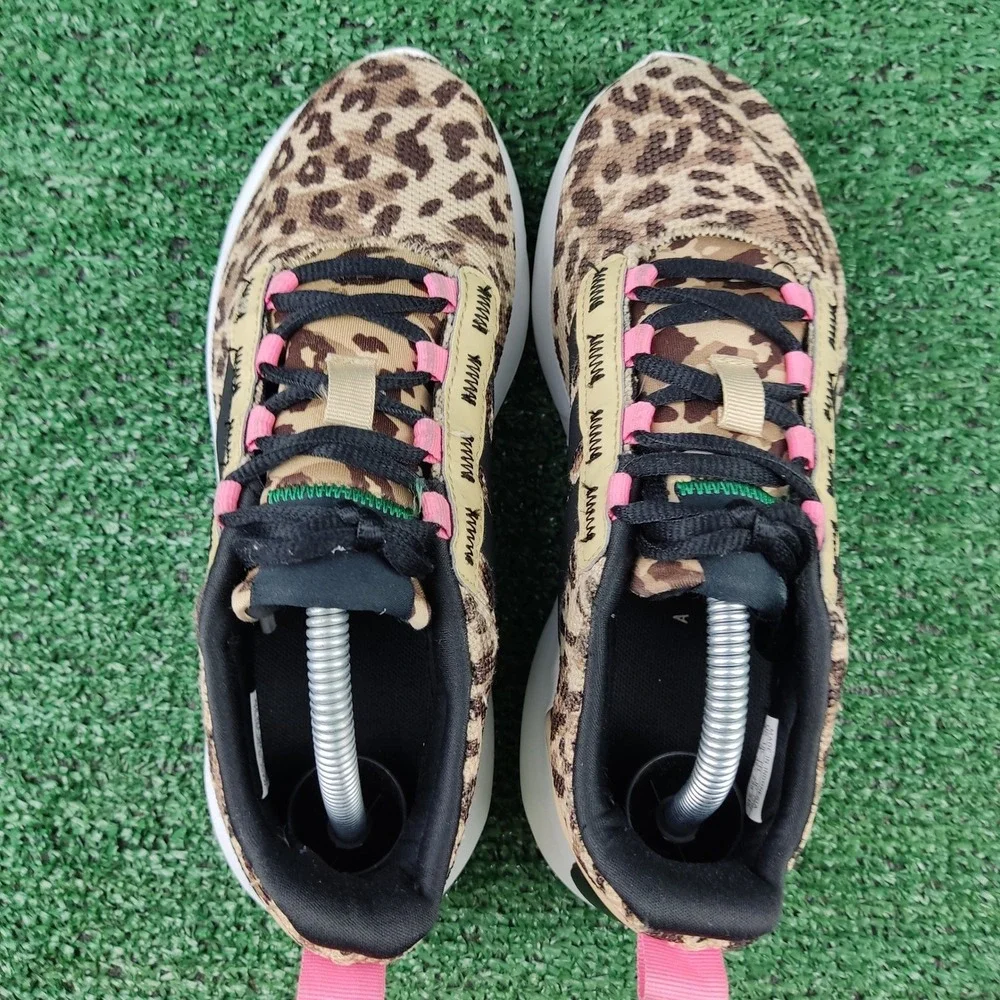 Adidas Sneakers Women 3.5 Brown Racer TR21‎ Leopard Print Cloudfoam GW7147